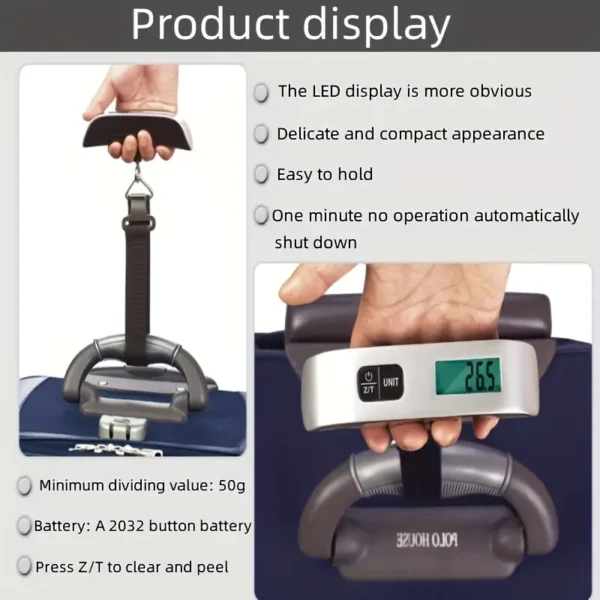 1pc Digital Handheld Luggage Scale - Image 7