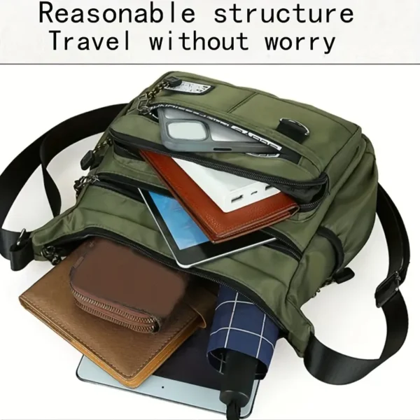 Oxford Cloth Waterproof Large Capacity Crossbody Bag For Men - Image 10