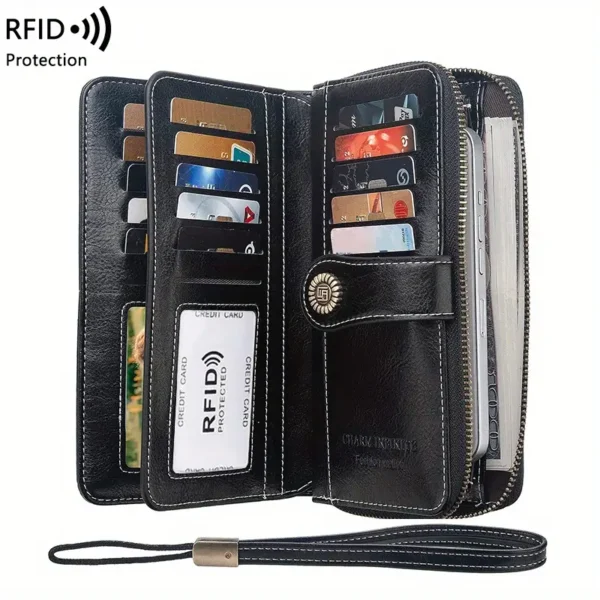 RFID Retro Large Capacity Long Wallet ( CHARM INFINITE ) - Image 2