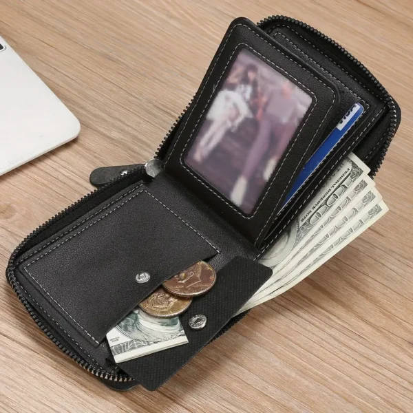 Men's Zipper Short Wallet - Image 8