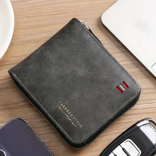 Men's Zipper Short Wallet - Image 6